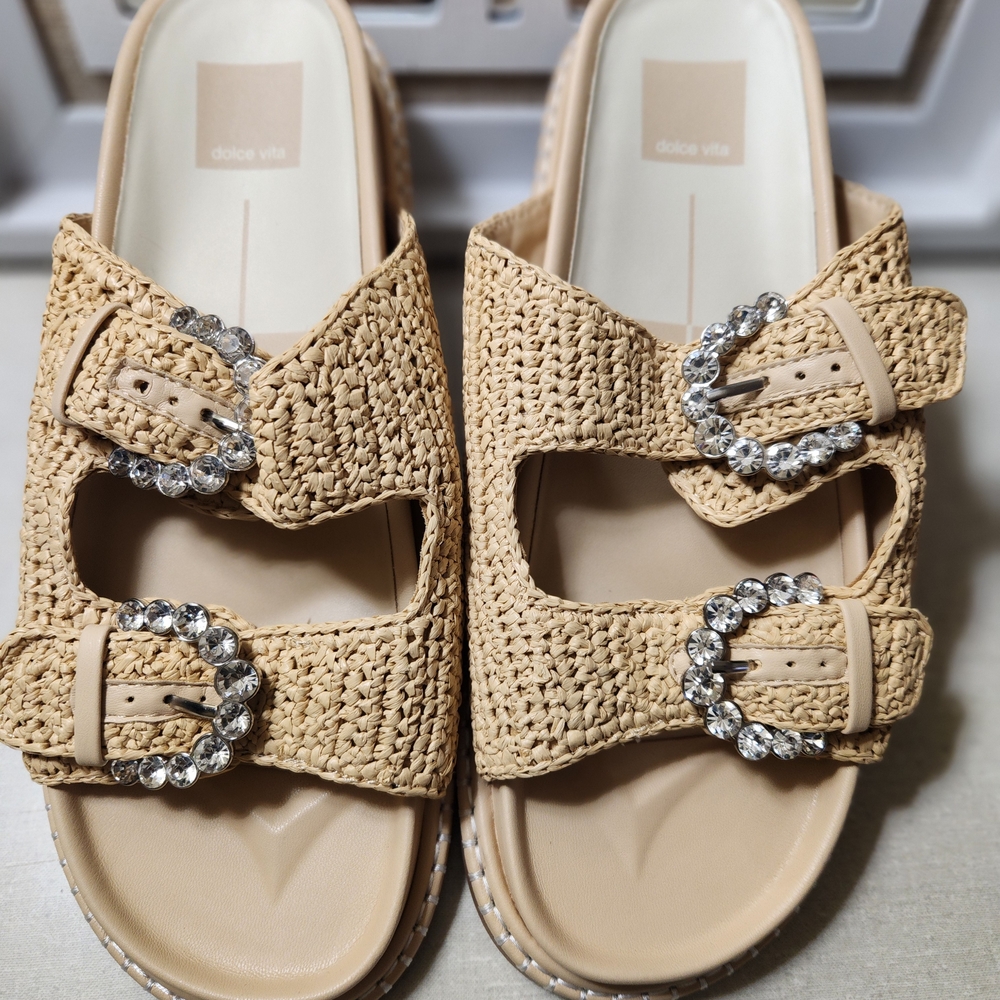 Dolce Vita Tan Woven Women's Comfy Slide Sandals, Size 9.5, NWOT - Picture 8 of 8